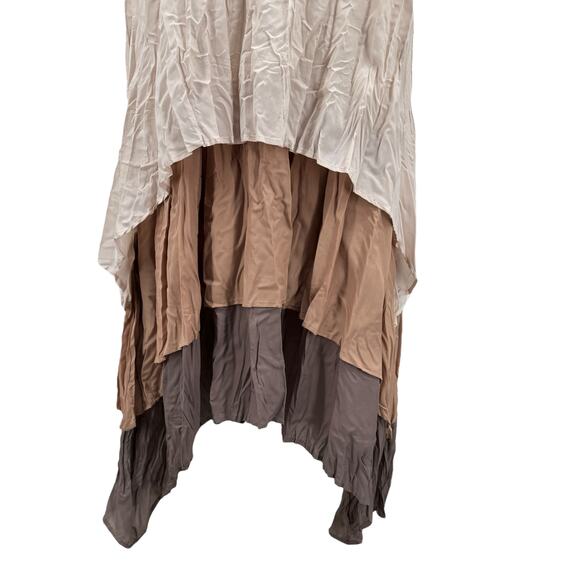 A’reve Anthropologie Women's Layered Dress SZ L Beige Boho Fairy Tunic Flowy Fun - Picture 4 of 10
